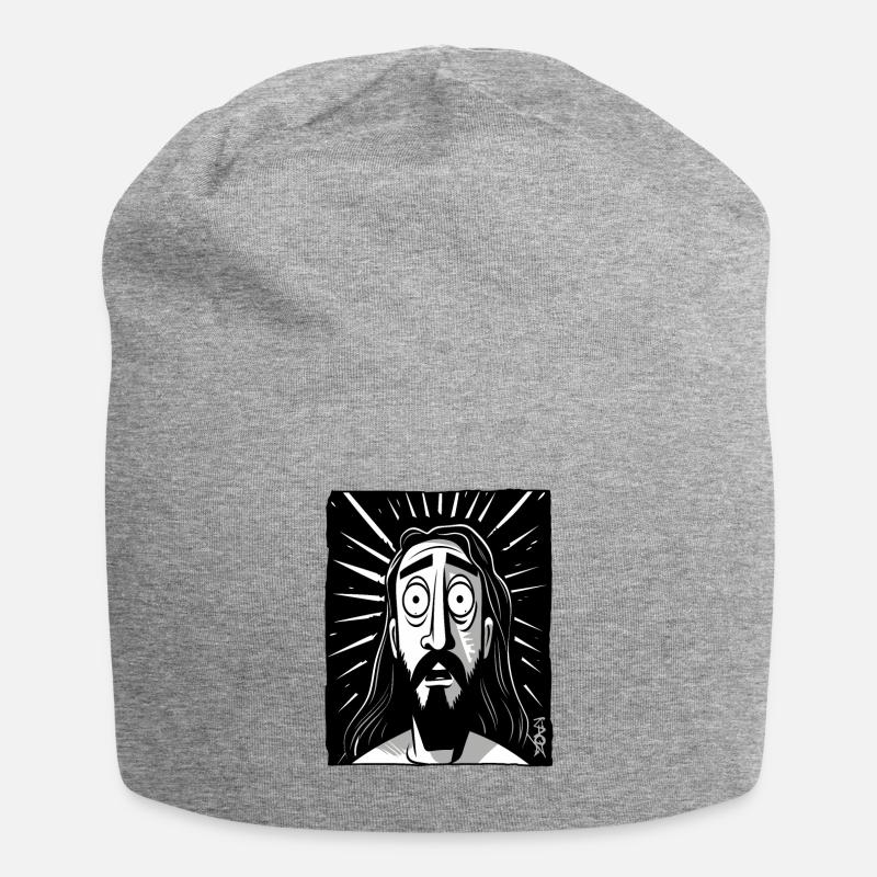 Cartoon Jesus Mann - Jersey-Beanie - Grau meliert