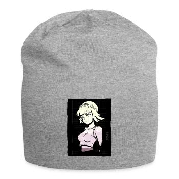 Cybernetic Anime Future Drama Girl - Jersey Beanie - heather grey - Front