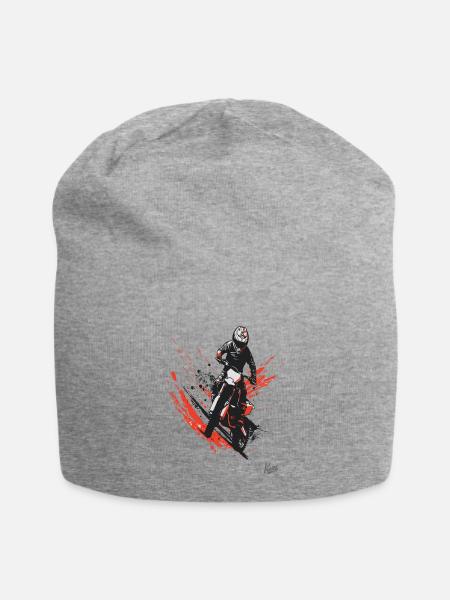 Drift-Motocross: Motorrad Fahrer - Jersey-Beanie - Grau meliert