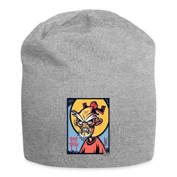 Vieux Dessin Animé Japonais En Colère Grand-Père Samouraï - Bonnet en jersey - gris chiné - Devant