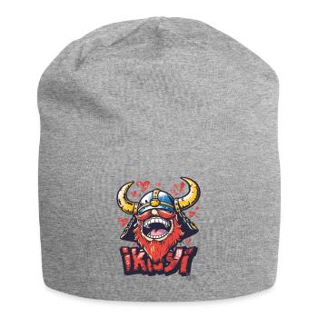 Japanese Funny Viking: A Stylish Fun - Jersey Beanie - heather grey - Front