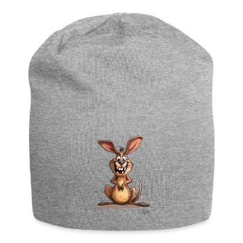 Funny Crooked Teeth: The Crazy Kangaroo - Jersey Beanie - heather grey - Front