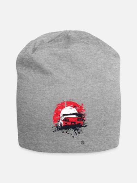 Japanische Flagge von Oldschool JDM Rennwagen - Jersey-Beanie - Grau meliert