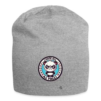 Ich hasse Euch alle, Wütender kleiner Panda - Jersey-Beanie - Grau meliert - Vorne