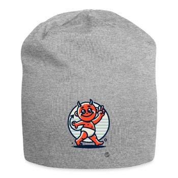 Style de dessin animé rétro vintage : Petit diable mignon - Bonnet en jersey - gris chiné - Devant