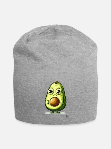 Süße und traurige Avocado - Jersey-Beanie - Grau meliert