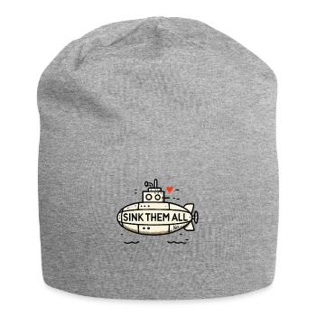 Versenke sie alle U-Boot - Jersey-Beanie - Grau meliert - Vorne