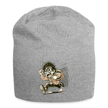Japanese nerdy angry otaku - Jersey Beanie - heather grey - Front