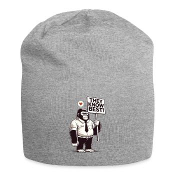 Good gorilla with shield: You know better! - Jersey Beanie - heather grey - Front