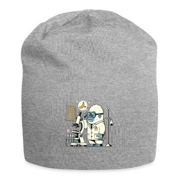 Scientifique : gorille, singe en laboratoire - Bonnet en jersey - gris chiné - Devant