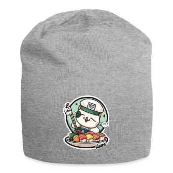 Neko Sushi Chef – Funny Cat Kitchen - Jersey Beanie - heather grey - Front