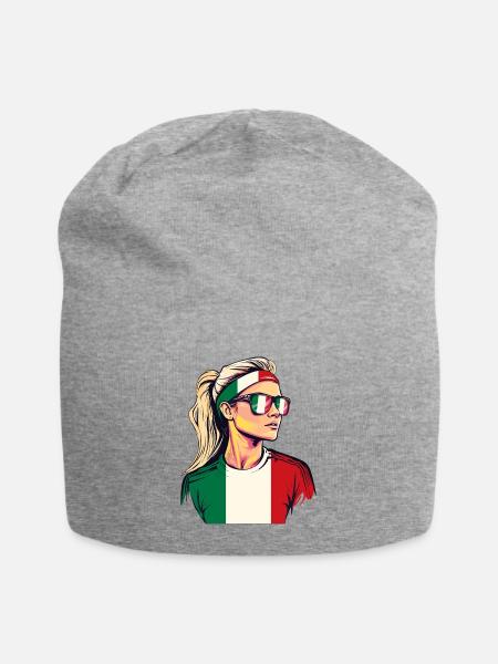Italie drapeau drapeau femme lunettes de soleil fan jersey - Bonnet en jersey - gris chiné