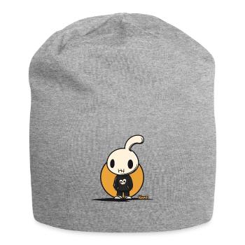 Lapin cool avec chandail crâne dessin animé - Bonnet en jersey - gris chiné - Devant