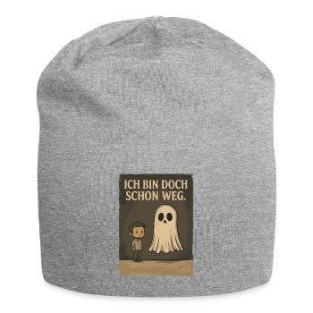 Junge mit Geist und Text „Ich bin doch schon weg“ - Jersey-Beanie - Grau meliert - Vorne