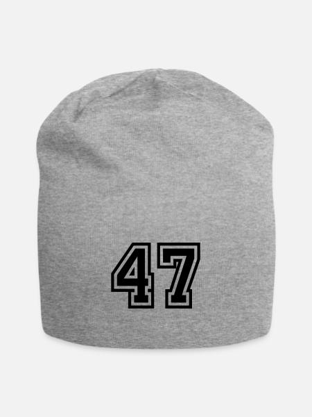 47 Zahl symbol - Jersey-Beanie - Grau meliert