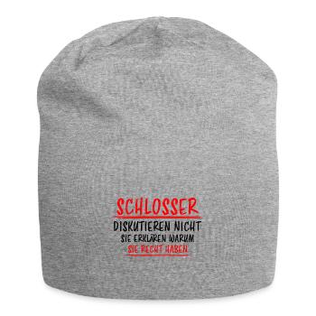 Schlosser Beruf Lustiger Spruch Schloss Geschenk - Jersey-Beanie - Grau meliert - Vorne