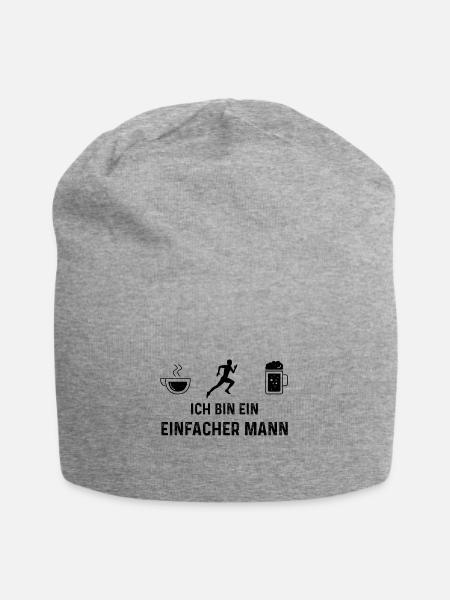Ich bin ein Einfacher Mann - - Jersey-Beanie - Grau meliert
