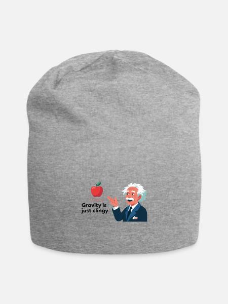 Lustiges Physik-Design – Gravity is just clingy - Jersey-Beanie - Grau meliert