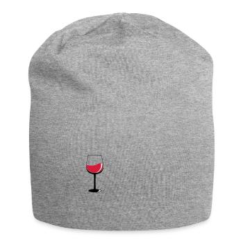 Weinglas - Jersey-Beanie - Grau meliert - Vorne