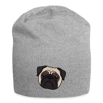 pug - Jersey Beanie - heather grey - Front