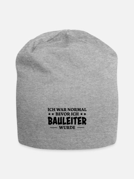 Bauleiter Spruch Baustelle Fun Bauleiter Geschenk - Jersey-Beanie - Grau meliert