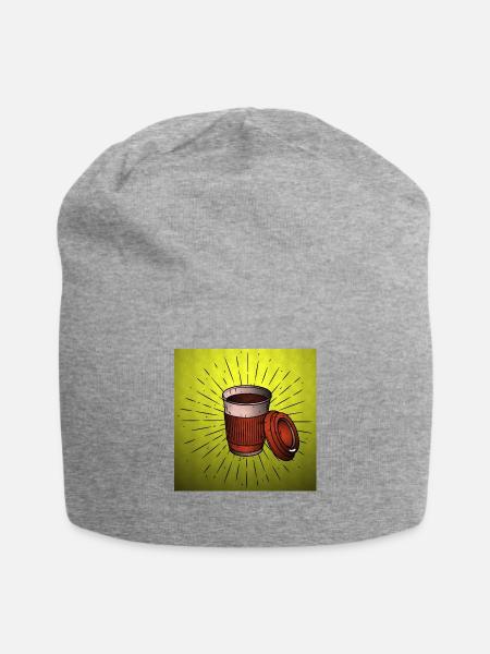 Kaffee - Jersey-Beanie - Grau meliert