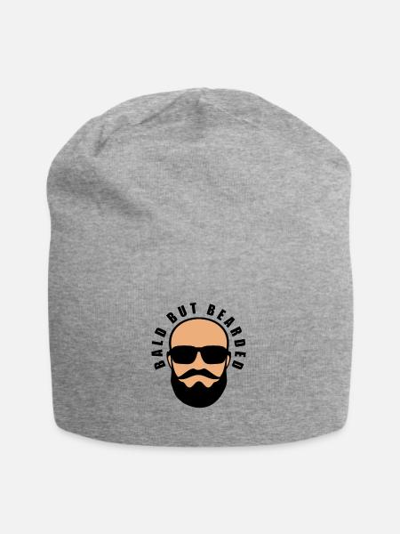 Homme chauve avec une barbe - Bonnet en jersey - gris chiné