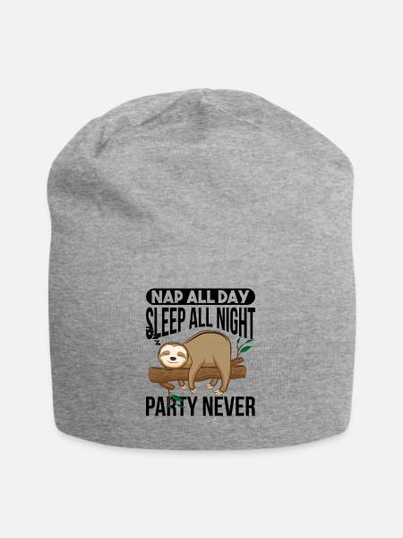 Nickerchen den ganzen Tag den ganzen Tag schlaf - Jersey-Beanie - Grau meliert