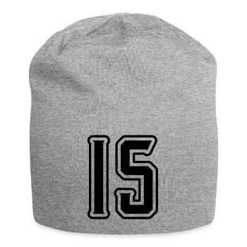 Symbole de 15 chiffres - Bonnet en jersey - gris chiné - Devant