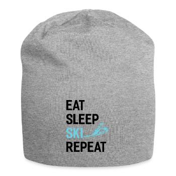 Eat Sleep Ski Repetition - (S.K) - Jersey Beanie - heather grey - Front