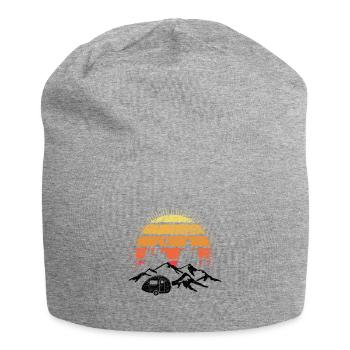 Camping Sonne Vintage - - Jersey-Beanie - Grau meliert - Vorne