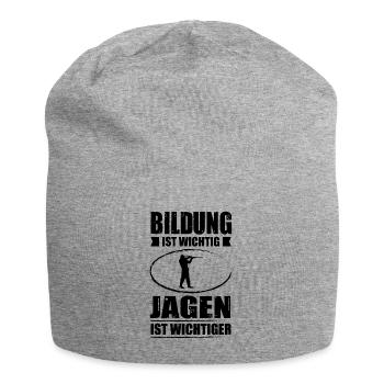 Bildung ist wichtig jagen ist wichtiger - - Jersey-Beanie - Grau meliert - Vorne