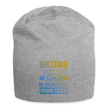 Ski Skiing - Jersey Beanie - heather grey - Front