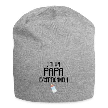 J'ai un Papa Exceptionnel - Bonnet en jersey - gris chiné - Devant