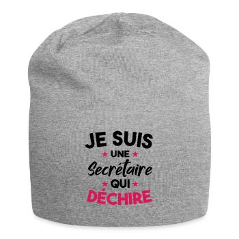 Je Suis Une Secrétaire Qui Déchire - Bonnet en jersey - gris chiné - Devant