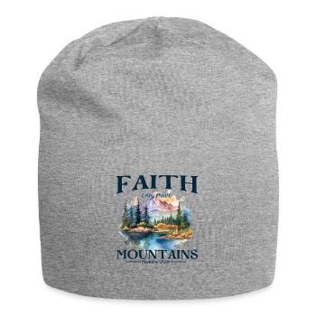 Faith can move Mountains, Matthew 17:20 - Jersey Beanie - heather grey - Front