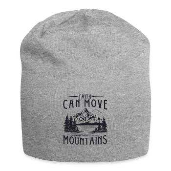 Faith can move Mountains, Christian gift. - Jersey Beanie - heather grey - Front
