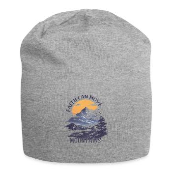 Faith can move Mountains, Christian gift. - Jersey Beanie - heather grey - Front