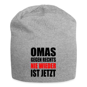 Omas gegen rechts - Jersey-Beanie - Grau meliert - Vorne