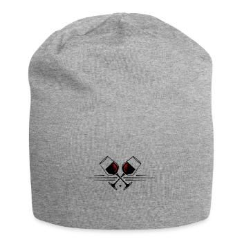 Wine Symbol Red Wine Glass - Jersey Beanie - heather grey - Front