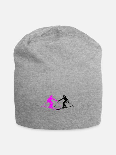 Ski Ski Femme Silhouette - Bonnet en jersey - gris chiné