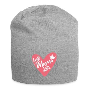 Beste Mama ever - Jersey-Beanie - Grau meliert - Vorne