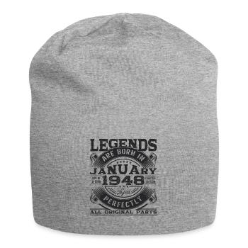 Né en 1948 Janvier 75e anniversaire Homme cadeau - Bonnet en jersey - gris chiné - Devant