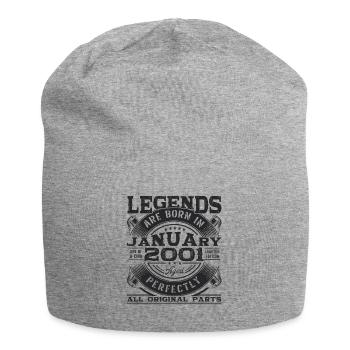 Year 2001 January 22nd birthday Gift man - Jersey Beanie - heather grey - Front