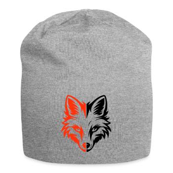 Fuchs Kopf - Jersey-Beanie - Grau meliert - Vorne