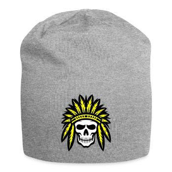 Crâne de chef indien apache - Bonnet en jersey - gris chiné - Devant