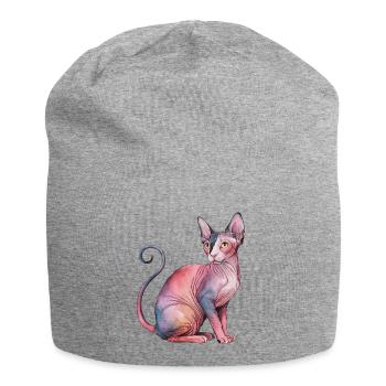 Chat Sphynx pour les amoureux des chats - Bonnet en jersey - gris chiné - Devant