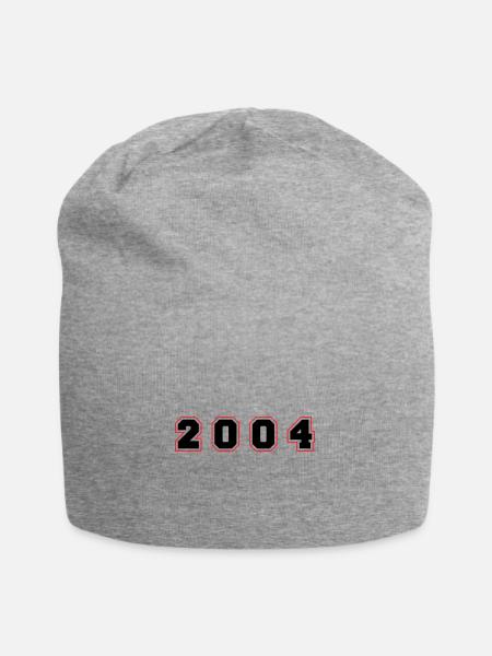 2004 Jahr Zahl - Jersey-Beanie - Grau meliert