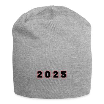 2025 Jahr Zahl - Jersey-Beanie - Grau meliert - Vorne