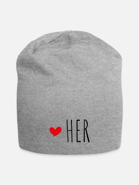Her - Jersey-Beanie - Grau meliert